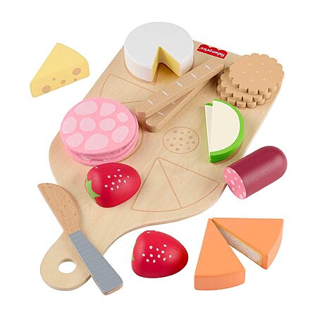 Fisher-Price Wood Pretend Play Toy Charcuterie Board Set, 19-Piece Playset with Wood & Fabric Food for Preschool Kids Ages 3+ Years $11.99
