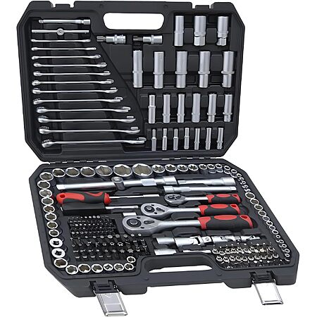 216pcs Socket Ratchet Wrench Set, 1/4 & 3/8 Inch Drive, Standard Full ...