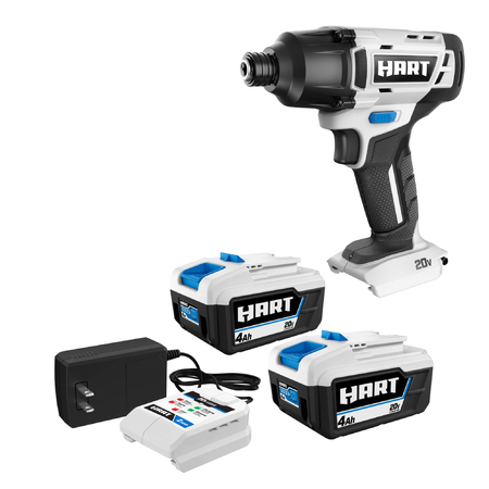 HART 20V Impact Driver w/ 2x 4Ah Batteries & Charger - 2024-12-14