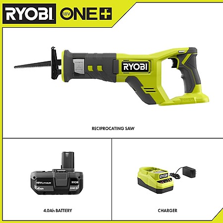 Ryobi Reciprocating Saw, 4.0 Ah Battery and Charger. Home Depot - $79.88