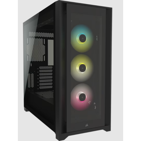 Corsair iCUE 5000X RGB Tempered Glass Mid-Tower ATX PC Smart Case ...
