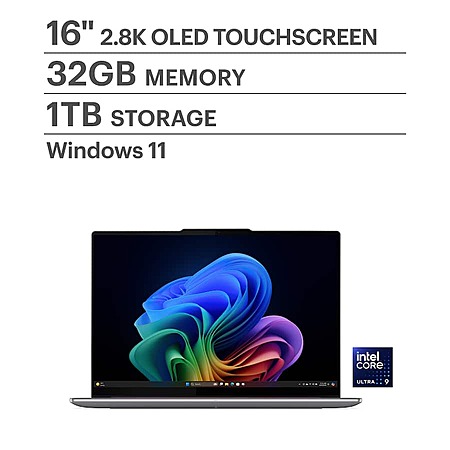 Lenovo Yoga Pro 9i (Open-Boxes): 16" 2.8K OLED 120Hz Touch, Intel Ultra 9 285H, RTX 5050, 32GB LPDDR5, 1TB SSD $1076.99