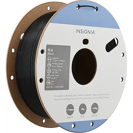 1.75mm Insignia PLA 3D Printer Filament Spool, 2.2-Lb (Black) $8.99 + Free Store Pickup at Best Buy