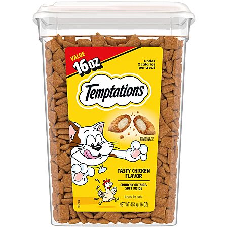 $6.17 S&S AMZ Temptations Classic Crunchy and Soft Cat Treats, Tasty Chicken OR Cookout, 16 oz