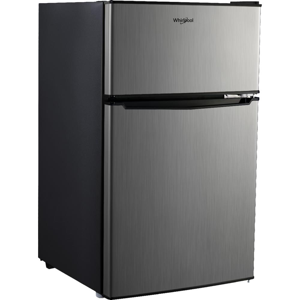 Whirlpool 3.1 cu. ft. Mini Fridge in Stainless Steel with Dual Door  $97 YMMV