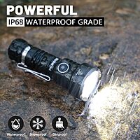 Wurkkos TS12 SFT25R 1350 Lumen LED Mini Flashlight w/ Battery & Diffuser