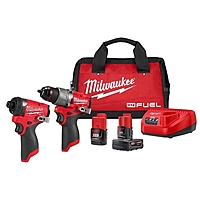 Hackable - Milwaukee M12 FUEL 12-Volt Lithium-Ion Brushless Cordless Hammer Drill and Impact Driver Combo Kit w/2 Batteries and Bag (2-Tool) 3497-22 - $138.73