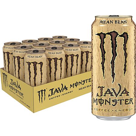 Select Accts: 12-Pk 15-Oz Monster Java Monster Mean Bean Coffee + Energy Drink