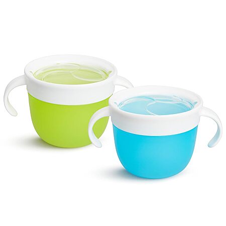 2-Pk Munchkin Snack Catcher Toddler Snack Cups (Pink/Purple or Blue/Green) $6
