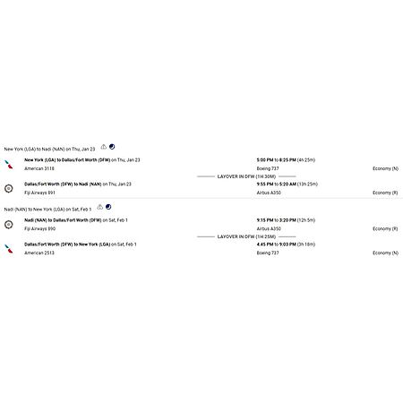 RT NY LGA to Fiji $923 Airfares on Fiji Airways with 1 Free Checked Bag ...