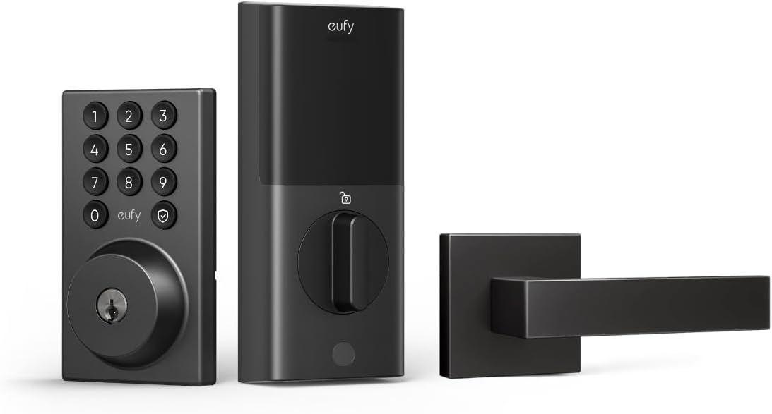 eufy Smart Lock C30 Keyless Entry Door Lock w/ Door Lever & Builtin WiFi (Black) 83.99 + Free