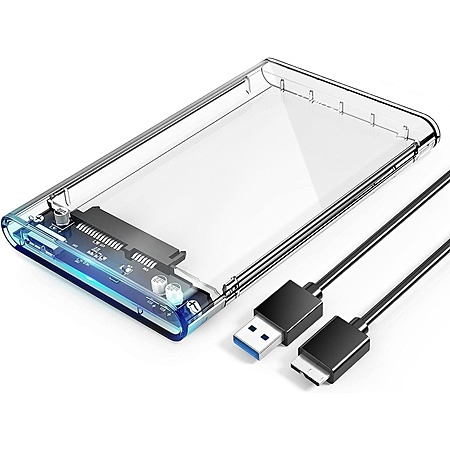 ORICO 2.5'' USB 3.0 to SATA III Tool-Free External Hard Drive Enclosure Case (Clear) $4.79 + Free Shipping w/ Prime