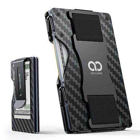 Lamicall Minimalist Slim Metal Carbon Fiber RFID Blocking Wallet w ...