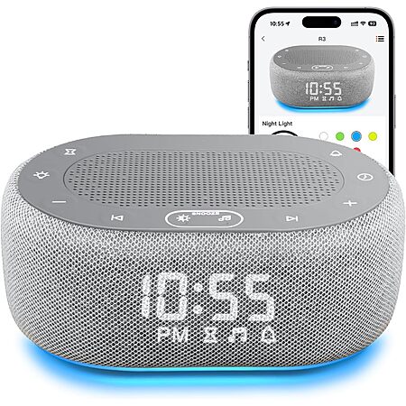 Prime Members: 1Mii Sound Machine Alarm Clock w/ 30 Sounds, Dimmable Night Light, Smart App Control $13.51 + Free Shipping