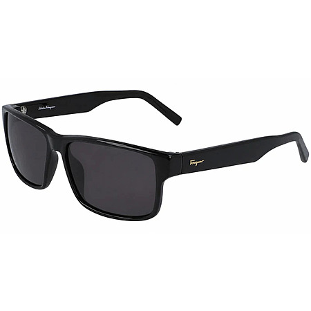 Ferragamo Oversized Classic Rectangle Sunglasses (Black/Grey) $59 + Free S&H