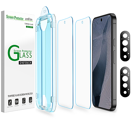 2-Pk amFilm OneTouch Glass Screen Protectors (Google Pixel 11 Pro, 10 & 9 Series) from $4.50