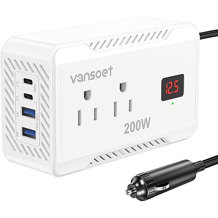 vansoet 200W DC 12V to 110V AC Car Power Converter $15.20