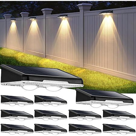 12-Pk Brightever 80-Lumen Black Solar Fence Lights w/ 3 Modes $17 + Free S&H