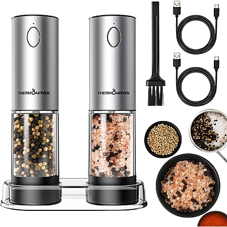 110ml ThermoMaven Rechargeable Salt & Pepper Grinder Set (Various Colors) $20 + Free Shipping