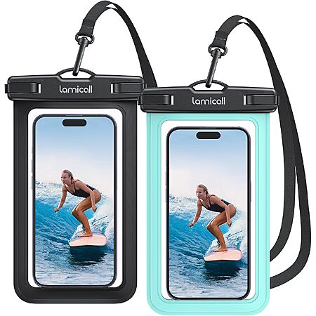 2-Pk 7" Lamicall Waterproof Phone Pouch Case (Various) $4.50