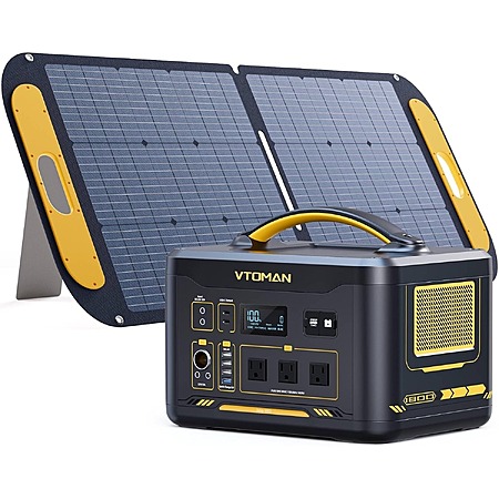 VTOMAN 1800W 1408Wh LFP Portable Power Station w/ 110W Solar Panel $500 + Free Shipping