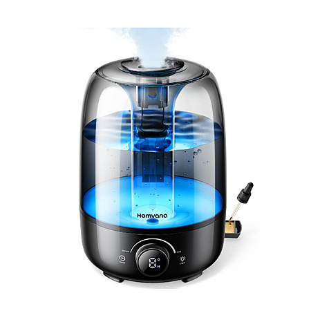 Homvana Cool Mist Top-Fill Humidifier w/ Night Light (4L, Black)