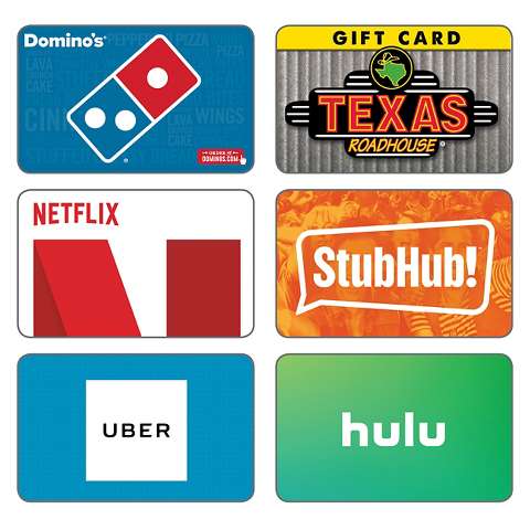 Free $5 Target GiftCard when you buy two select gift cards. $60