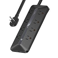 5' 12-in-1 Anker Flat Plug Power Strip w/ 8 AC, 2 USB-A & 2 USB-C (Black or White)  $23.99 + Free Shipping w/ Prime or on $35+