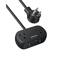 5' Anker PowerExtend USB Power Strip w/ 2x AC & 2x USB-A (Black or White)