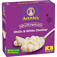 4-Count 6-Oz Annie's Macaroni & Cheese (Shells & White Cheddar) $3.85 w/S&S + Free Shipping w/ Prime or on $35+
