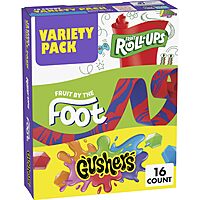 16-Count Fruit Roll-Ups, Fruit by the Foot, Gushers Variety Pack (10.2-Oz Total)