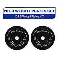 10-lb Pair BalanceFrom Olympic Bumper Plate (Black, 20-lb Total)
