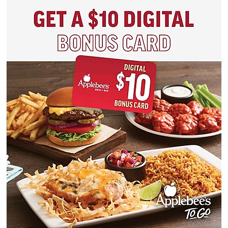 Applebee's: Spend $40 Online, Get $10 Bonus Card: To-Go or Delivery ...