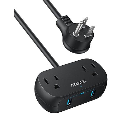 5' Anker PowerExtend USB Power Strip w/ 2x AC & 2x USB-A (Black) $9.99 + Free Shipping w/ Prime or on $35+