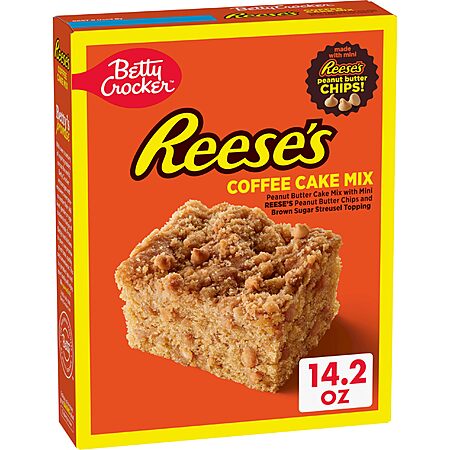 14.2-Oz Betty Crocker Reese's Peanut Butter Coffee Cake Mix w/ Brown Sugar Streusel Topping $2.11 w/ S&S + Free Shipping w/ Prime or on $35+