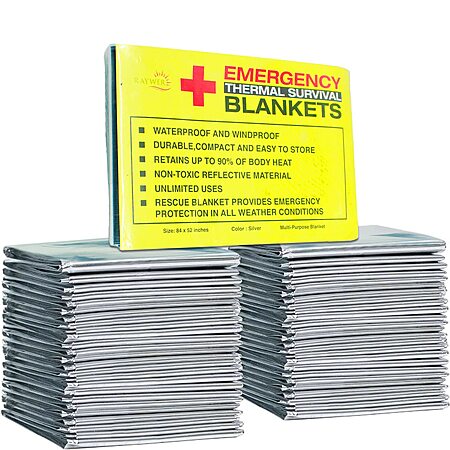 4-Count Thermal Survival Emergency Blankets (84"x52") $2.87 + Free Shipping w/ Prime or on $35+