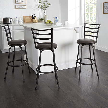 3-Pack Mainstays Adjustable 24" or 29" Swivel Barstool (Espresso) $48 + Free Shipping