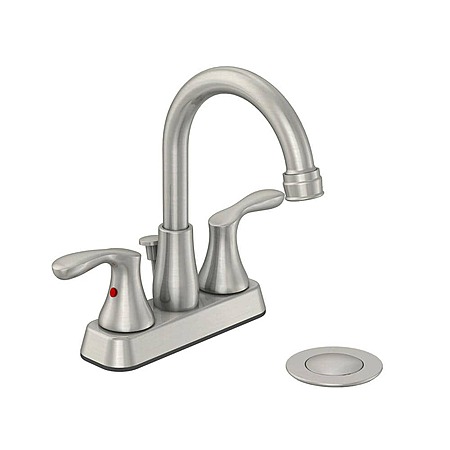 2-Handle Glacier Bay 4" Centerset Deveral High-Arc Bathroom Faucet: Brushed Nickel $14, Matte Black $16 + Free Shipping