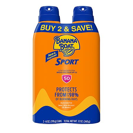 2-Count 6-Oz Banana Boat Sport Ultra SPF 50 Sunscreen Spray $8.39 w/ S&S + Free Shippin...