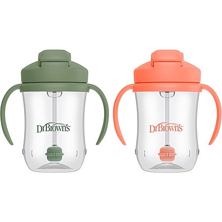 2-Count 9-Oz Dr. Brown's Milestones Baby's First Cup w/ Weighted Straw $4.70 