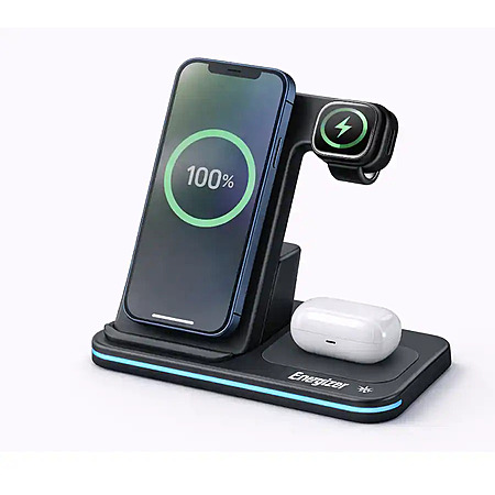 Energizer 3-in-1 up to 15W Foldable Qi Certified Wireless Fast Charging Station $17 + Free S&H