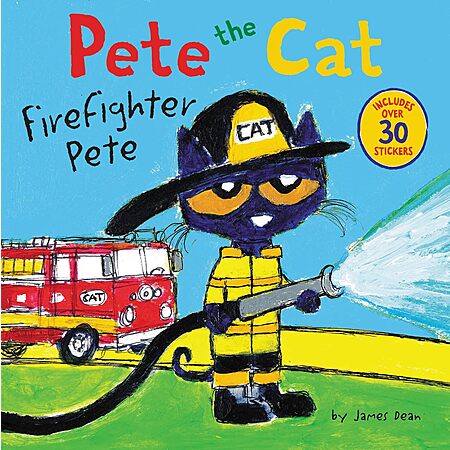 Pete the Cat: Firefighter Pete Children's Book w/ 30+ Stickers $3.99 + Free Shipping w/ Prime or on $35+