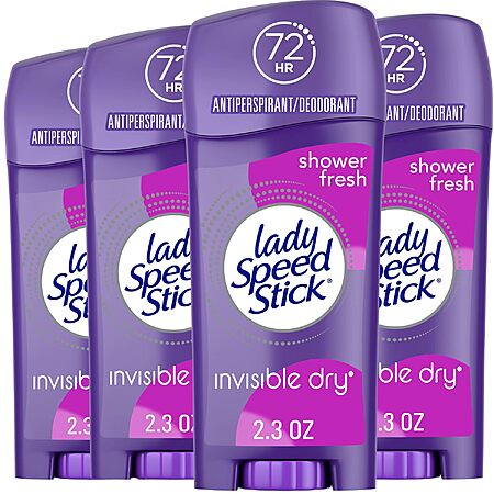 4-Pack 2.3-Oz Lady Speed Stick Invisible Dry Antiperspirant Deodorant (Shower Fresh) $6.25 w/ S&S + Free Shipping w/ Prime or on $35+