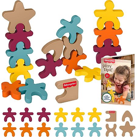 Fisher-Price Montessori Wooden Stacking Shapes Toy (16 Pieces) $4.99 + Free Shipping w/ Prime or on $35+