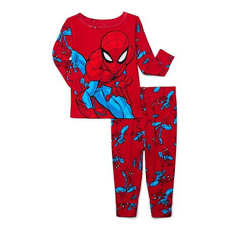 2-Pc Cartoon Toddlers' Long Sleeve Pajamas (Spiderman, Cars & More) $5