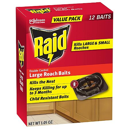 [Prime] 12-Count Raid Double Control Large Roach Bait Stations $6.64 w/ S&S + Free Shipping