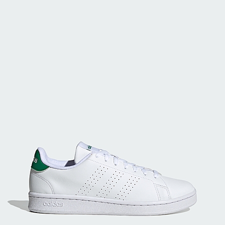 adidas Men's Advantage Shoes (Cloud White/Cloud White/Green, 7.5,8,10-12)
