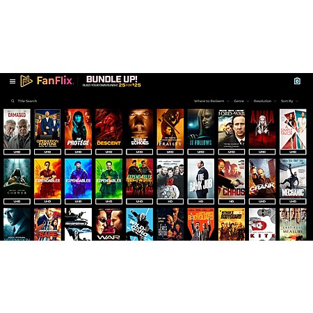 Fanflix: Build Own Bundle 25 of Lionsgate movies $25 + more