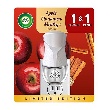 Air Wick Plug-In Scented Oil Air Freshener Starter Kit Apple Cinnamon Medley - 0.67 fl oz .89 AC
