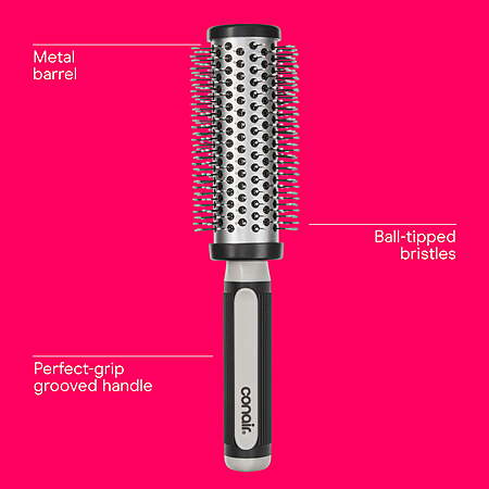 Conair Grip & Style Hot Curling Brush, Blow-Dry Styling Brush